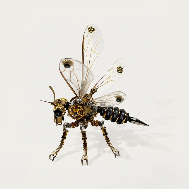 Tablefunny Golden Mechanical Dragonfly, steampunk 3D metal puzzle, DIY insect ornament