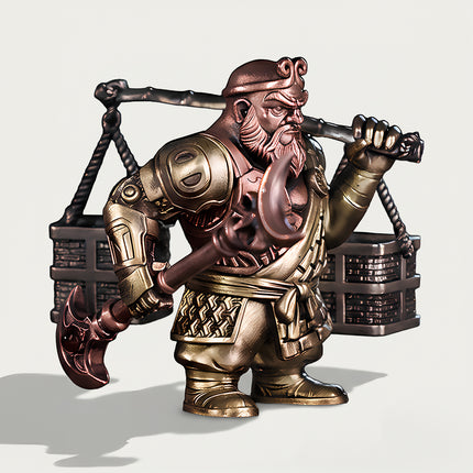 Tablefunny magnetic mechanical steampunk Sha Wujing (Sandy) metal model featuring a modular shoulder pole and crescent shovel.