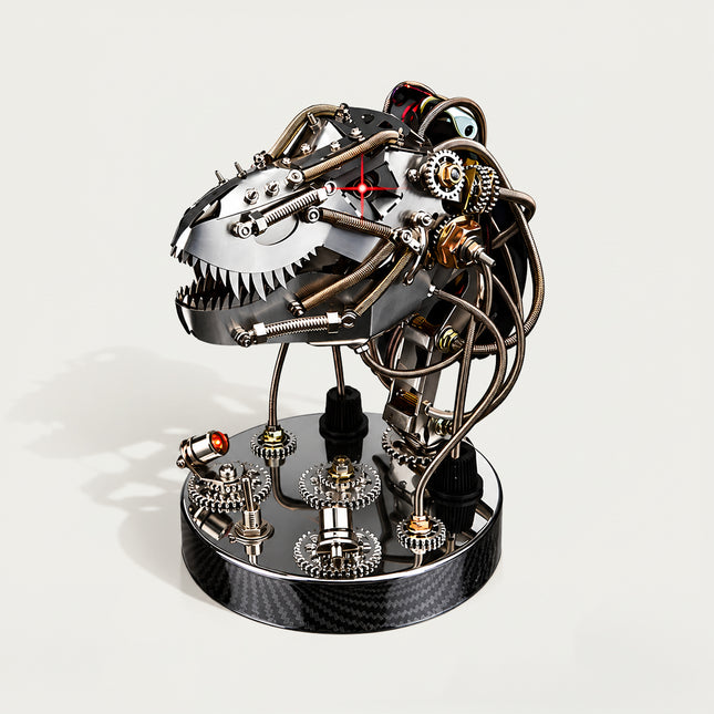 Tablefunny Mechanical Dinosaur Head, steampunk 3D metal puzzle, collectible desk decor