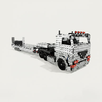 Tablefunny mechanical steampunk semi-trailer truck metal model, built from heavy-duty 3D puzzle Metal Kits with steam punk mech detailing.