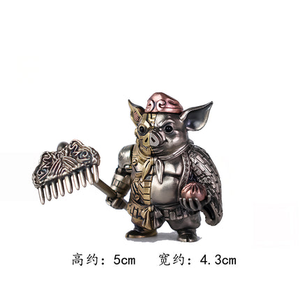 A compact steam punk mech Zhu Bajie figure from the Tablefunny 3D puzzle Metal Kits collection, perfect for small desk displays.