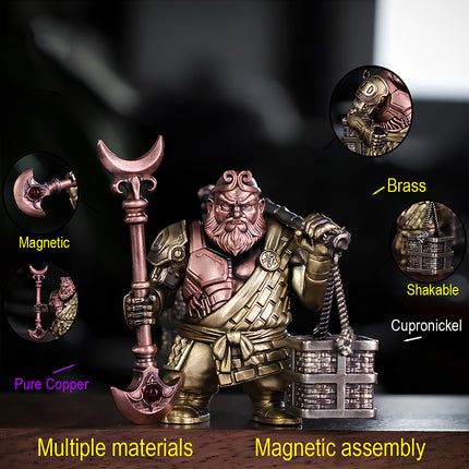 Tablefunny mechanical steampunk Sha Wujing (Sandy) metal model highlighting magnetic assembly, shakable baskets, and premium brass, copper, and cupronickel materials.