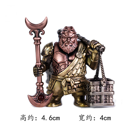 Tablefunny miniature mechanical steampunk Sha Wujing (Sandy) metal model, 4.6cm in height, featuring a cybernetic beard and crescent blade.