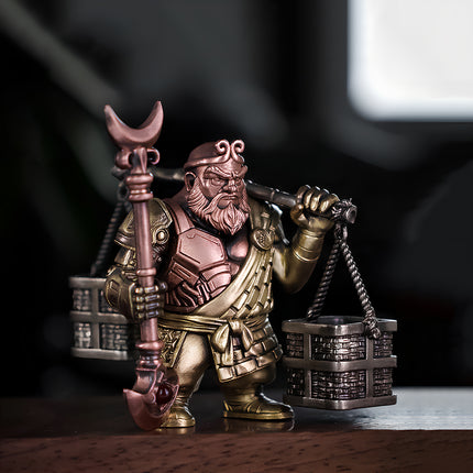 Tablefunny mechanical steampunk Sha Wujing (Sandy) metal model with a cybernetic beard and iconic crescent blade.