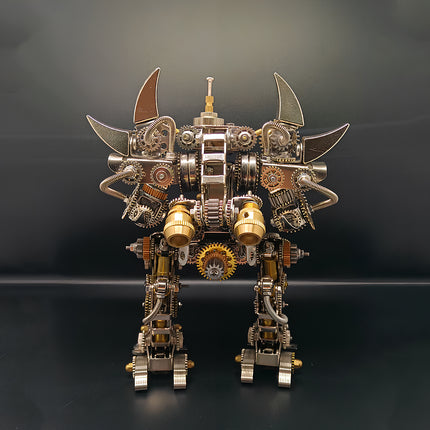 Steampunk Minotaur 3D Metal Assembly Model, DIY metal puzzle kit, steampunk mechanical minotaur metal model with intricate gear details for desk display and collection