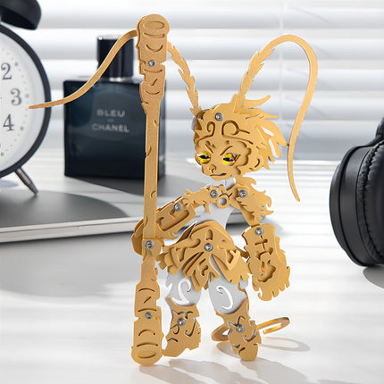 Chibi Sun Wukong steampunk puzzle metal model as cool office desktop decor