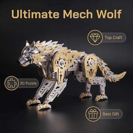 Tablefunny Ultimate Mech Wolf metal model, a premium mechanical steampunk masterpiece from our 3D puzzle Metal Kits collection.